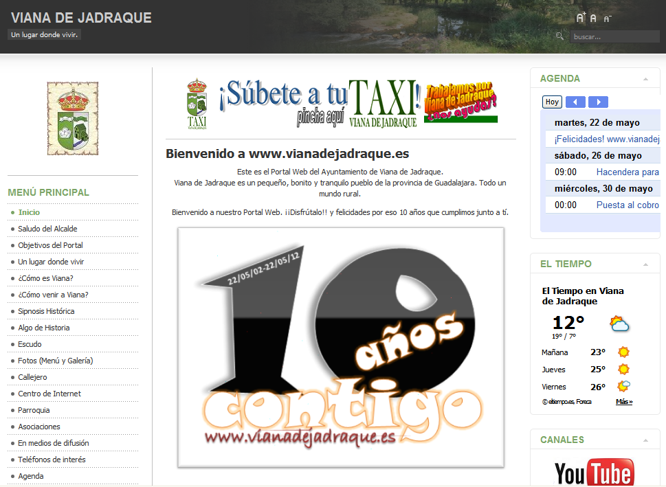 Vista actual del Portal Web de Viana de Jadraque