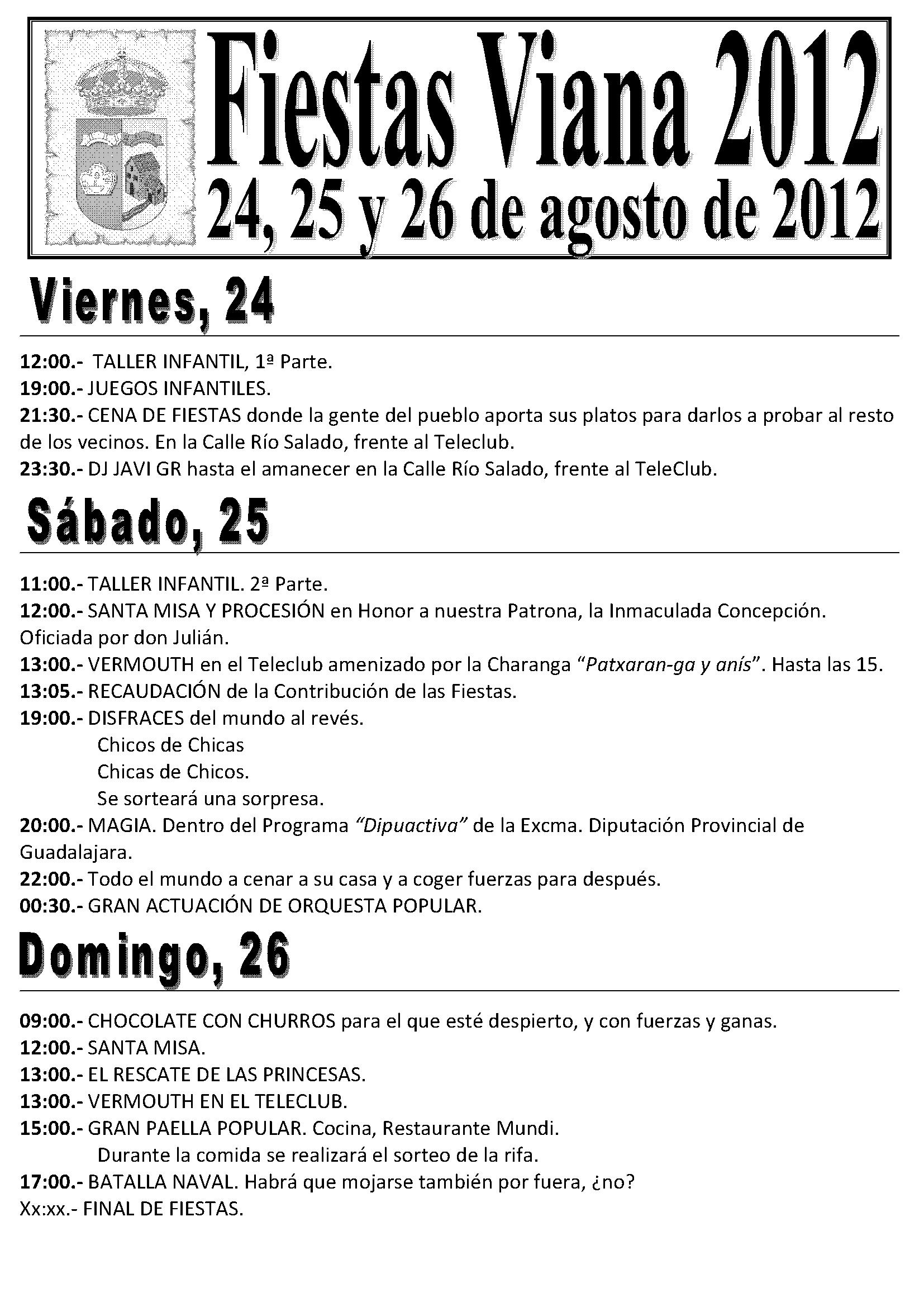 Programa de Fiestas Viana 2012